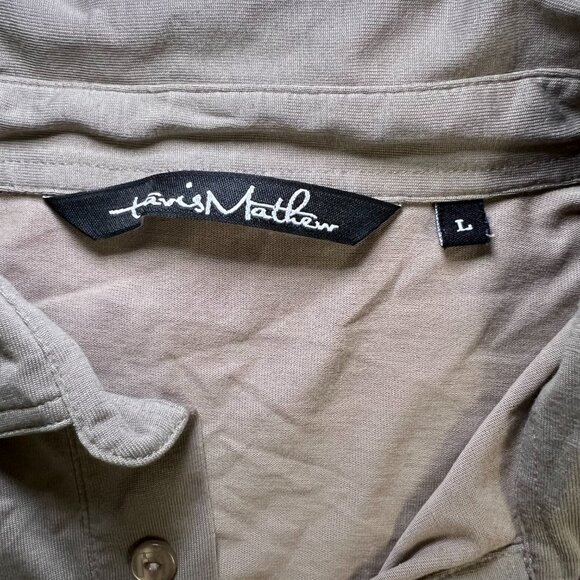 Travis Mathew Gray White Stripe Golf Polo Shirt Performance Men's Large - Picture 8 of 14